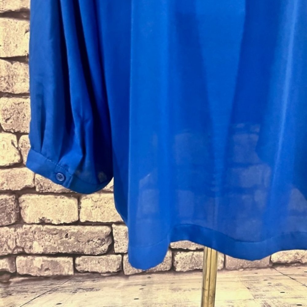 Tacera Blue Long Sleeve Blouse Size 3X - Picture 7 of 9